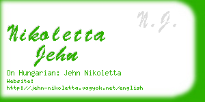 nikoletta jehn business card